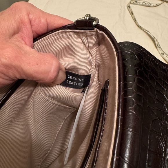 Ann Taylor Croc Embossed Clutch Handbag - Picture 7 of 14